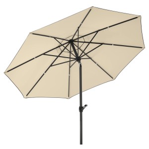 Schneider Marktschirm Adria, Ø 300 cm, Natur, mit Knickfunktion für optimale Schattenausrichtung.