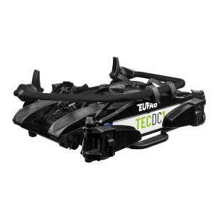 Eufab TECDC1+ Fahrradträger für 2 Fahrräder, geeignet für Anhängerkupplung, zusammengeklappt.