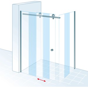 Schulte ExpressPlus Gleittür MasterClass, Chromoptik, 120x80x200cm, mit Seitenwand. Duschtür mit Schiebetür.