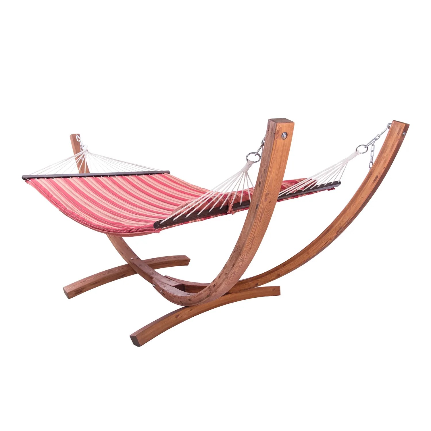 Axi Hängematte Hawaii Set mit Holzgestell (rot gestreift) für 2 Personen.