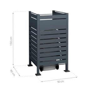 Westmann Mülltonnenverkleidung Planum, anthrazit, für 1x 240 l Tonne. Sichtschutz und Verkleidung aus Metall.