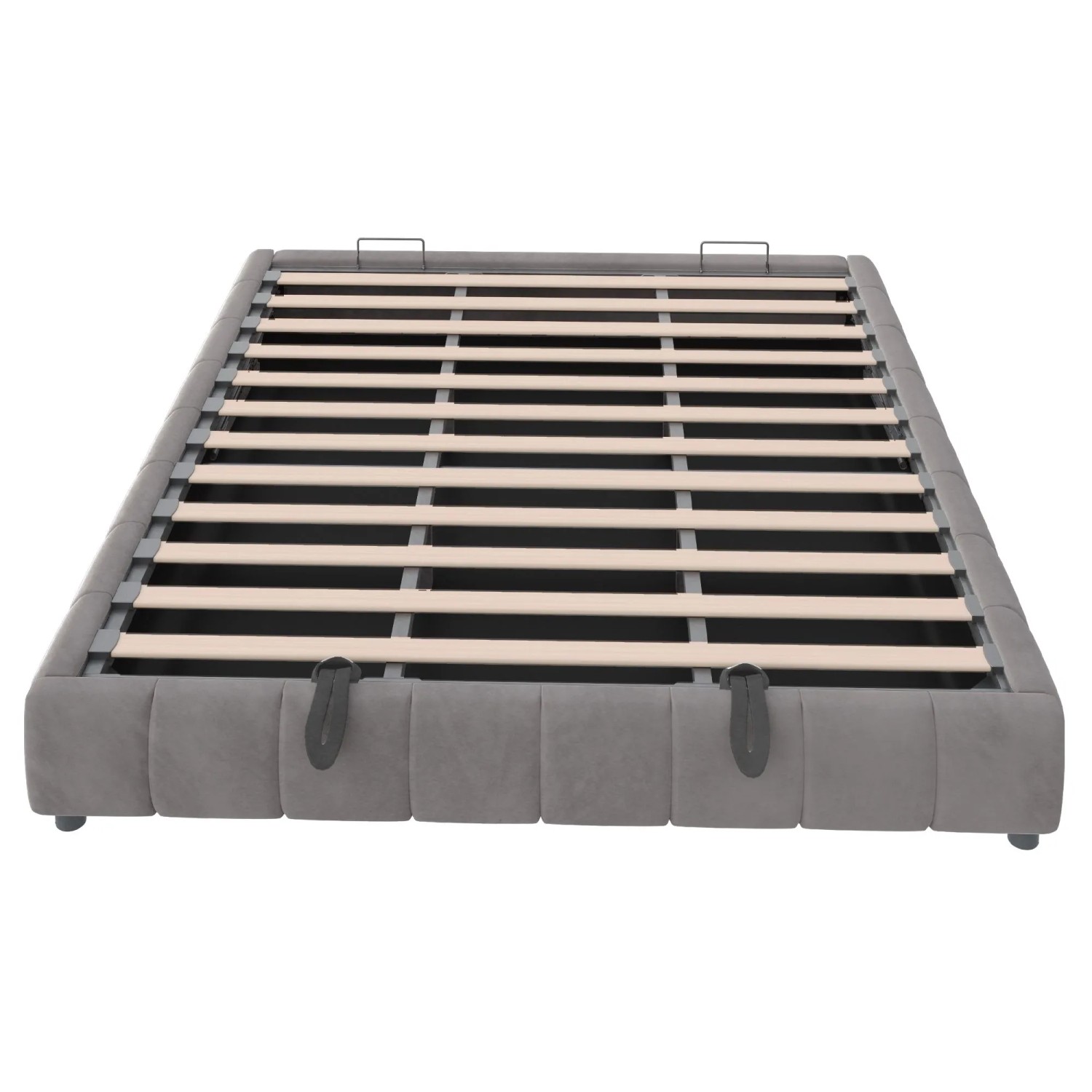 okwish Polsterbett 180x200cm mit LED Beleuchtung und Stauraum Grau ohne Matratze_8