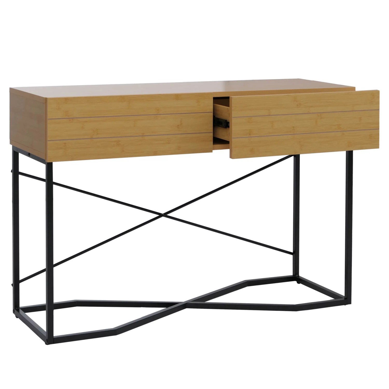 MCW Konsolentisch P47 Melamin Industrial 81x120x40cm Bambus-Optik kaufen  bei OBI