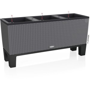 Lechuza Trio 40 Pflanzkasten mit Sockel in Grau, Zubehör für Pflanztöpfe.