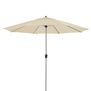 Doppler Marktschirm Active, Ø 376 cm, Natur. Sonnenschirm mit Drehfunktion und Kurbel.