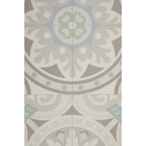 Andiamo PVC-Belag Fliesenoptik Artifact Ornamente 200 cm Mehrfarbig Meterware