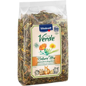 Vitakraft Vita Verde Nature Mix, 100g Nagerfutter mit Löwenzahn und Ringelblume.