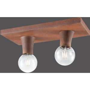 Just Light Deckenleuchte Turn me Rost, 2-flammig, mit zwei klaren Leuchtmitteln.