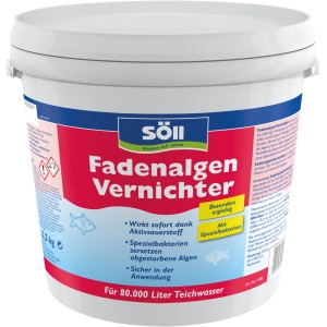 Eimer Söll Fadenalgen Vernichter 2,5kg für die Teichpflege. Entfernt Fadenalgen effektiv.