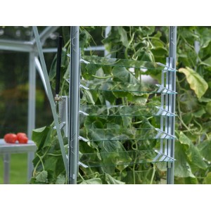 Lamellen-Wandfenster (61x45cm) aus Alu-Blank für Gewächshaus mit 5 Glasscheiben zur Belüftung.