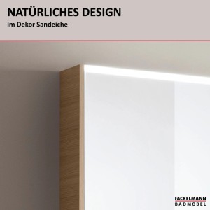 Fackelmann Badmöbel Spiegelschrank B.Round 70 cm Sandeiche