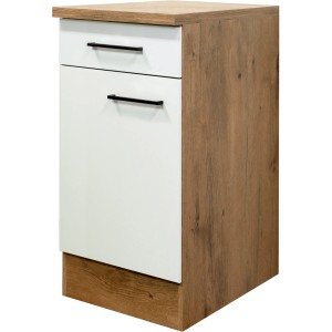 Flex-Well Exclusiv Küchen-Unterschrank Vintea 40 cm Magnolie matt - Lancelot Oak