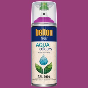 Belton Free AQUAcolours Buntlack RAL 4006 Verkehrspurpur matt, 400ml Dose.
