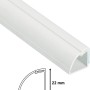 Weißer D-Line Kabelkanal, 22x22 mm, 2 m Länge. Viertelkreis-Form, selbstklebend und überstreichbar.