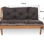Setgarden Double Outdoor Kissen Bankauflage 110x50x50cm Kissen Für 2-Sitzer Bänke 1tlg Schwarz_3