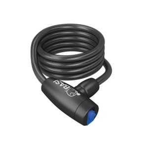 Basi Zweirad Spiralschloss ZR 302, schwarzes Spiralkabelschloss für Fahrräder.