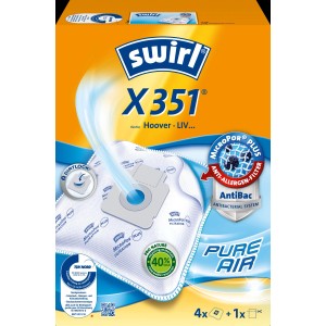 Swirl X351 EcoPor Staubsaugerbeutel, 4 Stück. Staubbeutel für Staubsauger mit Dirtlock Verschluss.