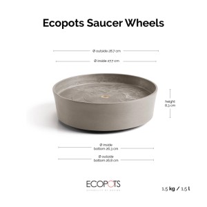 Ecopots Untersetzer Amsterdam Rollen Taupe 28,7 cm x 8,3 cm