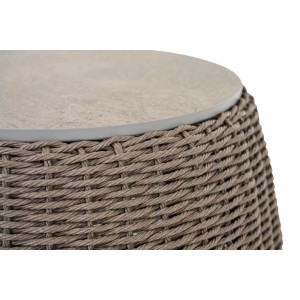 Siena Garden Gartentisch Liguria Rund Stein Taupe-Grau Ø 54,5 cm