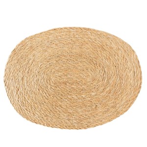 Orales, naturfarbenes Boltze Tischset Alfonsa aus Seegras, handgefertigt.
