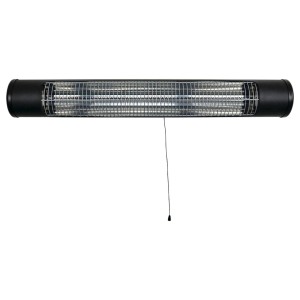 Schwarzer Heizstrahler Infrae Base 750/1500 W mit Zugschnur für angenehme Wärme.