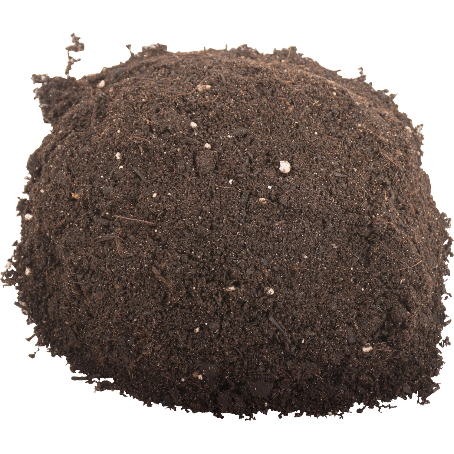 Nahaufnahme: Compo Sana Balkon- und Kübelpflanzenerde, 50 l. Dunkle Erde mit hellen Perlit-Einschlüssen.