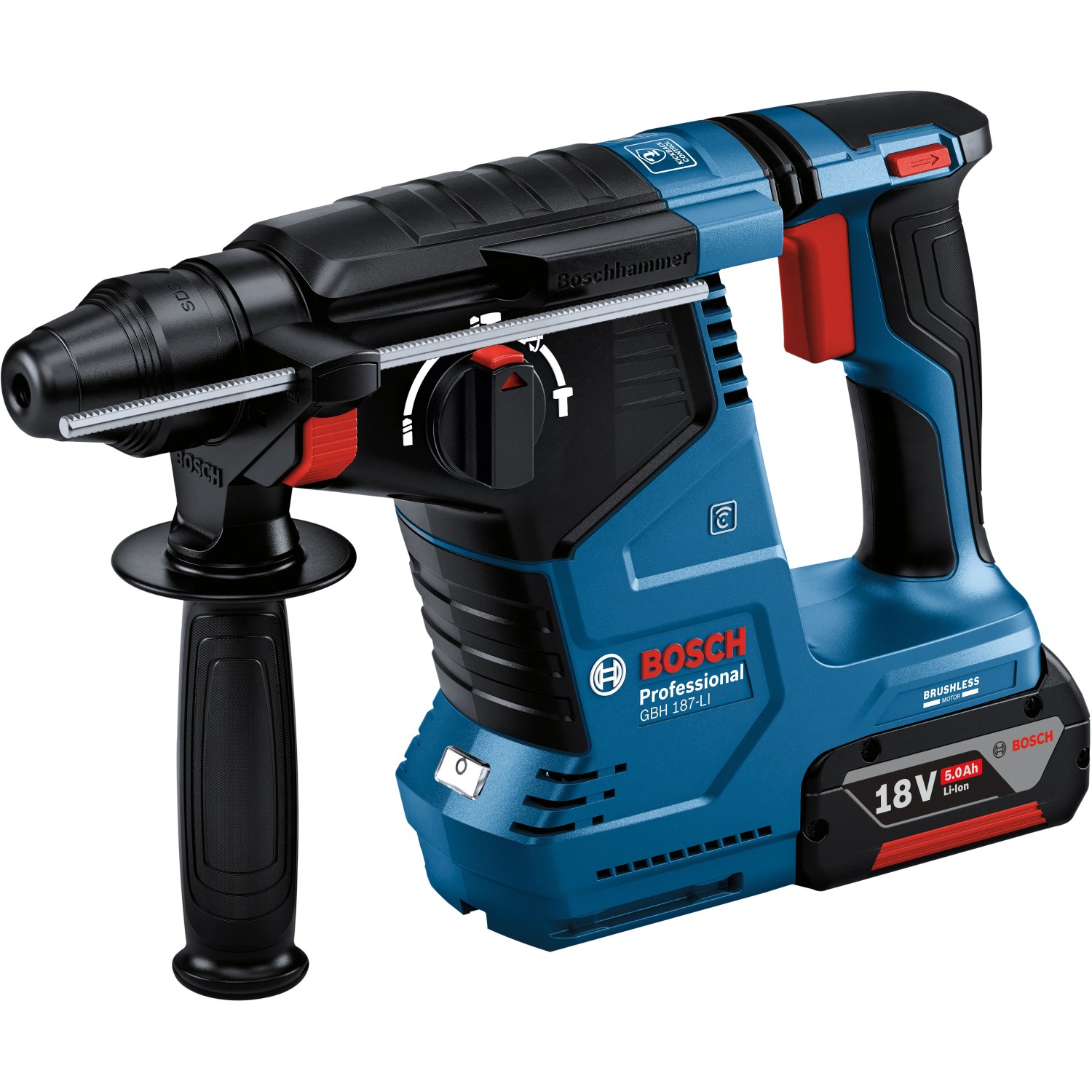 Bosch Professional Akku-Bohrhammer GBH 18V-24 C mit Akku und L-Boxx, blau/schwarz.
