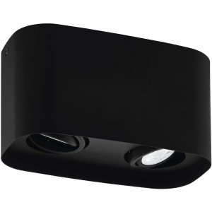 Schwarze Eglo Connect Deckenleuchte Caminales-Z mit 2 Spots. Moderne LED Lampe für Wohnräume, steuerbar per App.