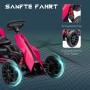 Pink-schwarzes HOMCOM Go-Kart für Kinder mit Pedalantrieb, verstellbarem Sitz und stoßgedämpften EVA-Rädern für sanfte Fahrt.