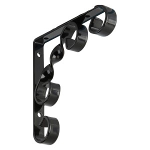 Schwarze OBI Konsole Uranos, 115x115mm, für Regalböden und Möbelbau.