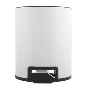 Weißer Spirella Kosmetikeimer Riku, 3 Liter, mit Pedal und Soft-Close-Deckel.