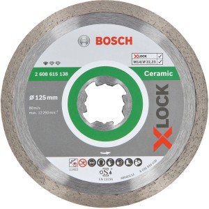Bosch X-Lock Diamanttrennscheibe Standard for Ceramic, Ø 125 mm, für Winkelschleifer.