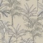 Michalsky Living Vliestapete Change mit Palmenmuster in Beige und Grau.