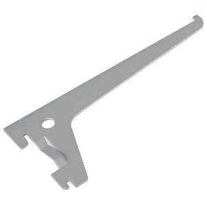 Silberner Einlochträger, 15 cm, für Regalböden und Möbelbau.