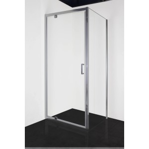 Sanotechnik Duschseitenwand Easy Clean, 80x195 cm, mit Chrom-Profil und Klarglas.