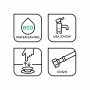 Icons der baliv Waschtischarmatur WT-170: Wassersparfunktion, UBA/DVGW, Pop-up Ventil, DVGW.