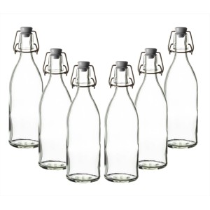 BigDean 6x Glasflaschen Mit Bügelverschluss 500ml Hochwertige Qualität Made In Germany Bügelflaschen Likörflaschen Einmachflaschen Flaschen Zum