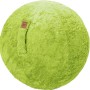 Grüner Sitting Ball Hocker Fluffy (150 l) aus Plüsch mit Tragegriff und Seitentasche.