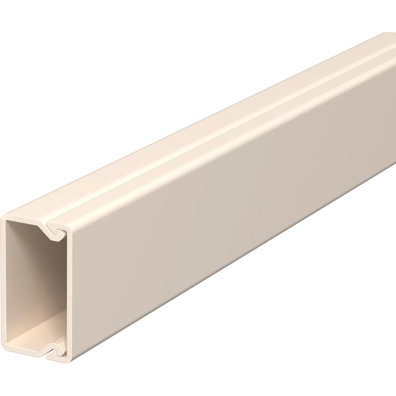Weißer Obo Kabelkanal, 15x30 mm, 2 m Länge. Ideal zur Kabelordnung im Innen- und Außenbereich.