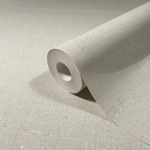 Rolle Marburg Vliestapete Uni Textiloptik Creme, moderne Wandgestaltung.
