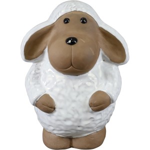 Deko-Schaf stehend aus Keramik 22 cm x 19 cm x 29 cm Weiß