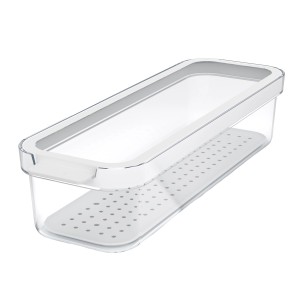 Rotho Kühlschrankorganizer Cauma 1,15 l, weiß, mit transparentem Behälter und Deckel, Küchenhelfer.