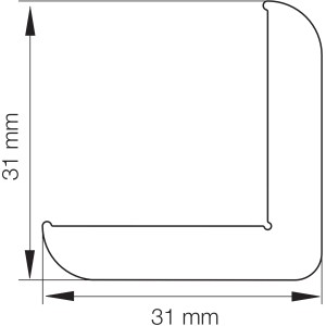 Abbildung einer anthrazitfarbenen Winkelleiste, 31x31 mm, 2,5 m Länge, für Fenster-Zubehör.