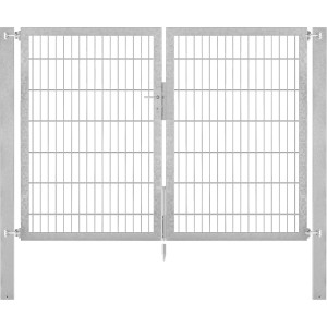 Feuerverzinktes Doppeltor Flexo Plus 200x140 cm mit Pfosten für Gartenzäune.