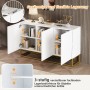 okwish Sideboard mit 4 Fächern Stauraum Esszimmer 130x38x76cm Weiß_7