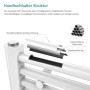 Schnittbild des weißen Emke Badheizkörpers. Zeigt die robuste Stahlkonstruktion mit Innen- und Schutzbeschichtung für Langlebigkeit.
