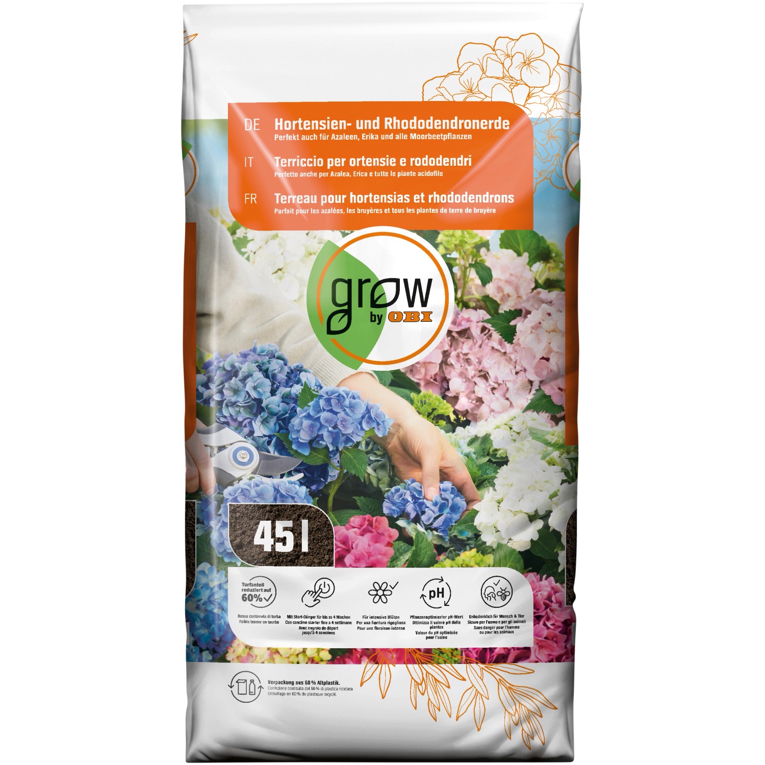 GROW by OBI Hortensien und Rhododendronerde, 45l kaufen bei OBI