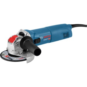 Bosch Professional GWX 14-125 Winkelschleifer mit X-Lock System und Schleifscheibe.
