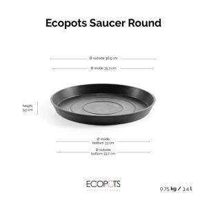 Ecopots Untersetzer Ø Dunkelgrau 40 cm