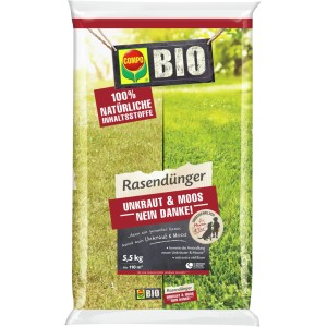 Compo Bio-Rasendünger Unkraut & Moos Nein Danke! 5,5kg Sack für gesunden, unkrautfreien Rasen.
